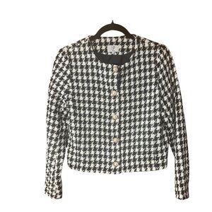 PLM‎ Houndstooth Tweed Cropped Blazer